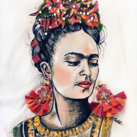 T-shirt Frida dipinta a mano
