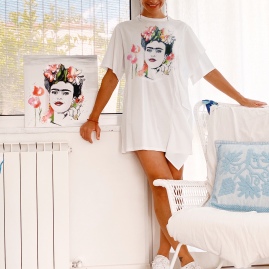 T-shirt Frida dipinta a mano